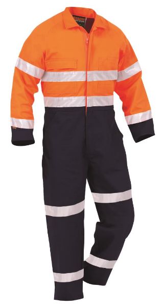 Picture of BISON OVERALL DAY/NIGHT COTTON ZIP ORANGE/NAVY